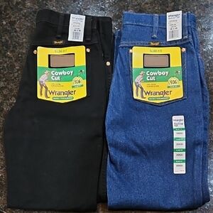 Wrangler Men's Slim Fit Black and Blue Jeans